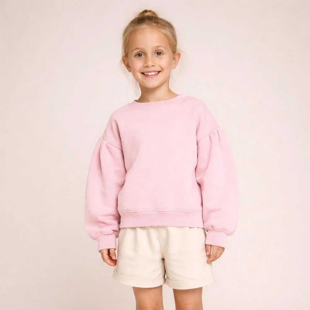 French Terry Stof Pastel Roze
