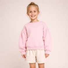 Dresówka Pętelkowa French Terry Pastelowyowy Róż