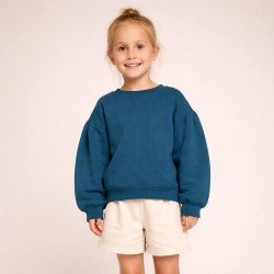 Dresówka Pętelkowa French Terry Benzynowa Niebieski