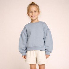 Tissu French Terry Bleu Acier