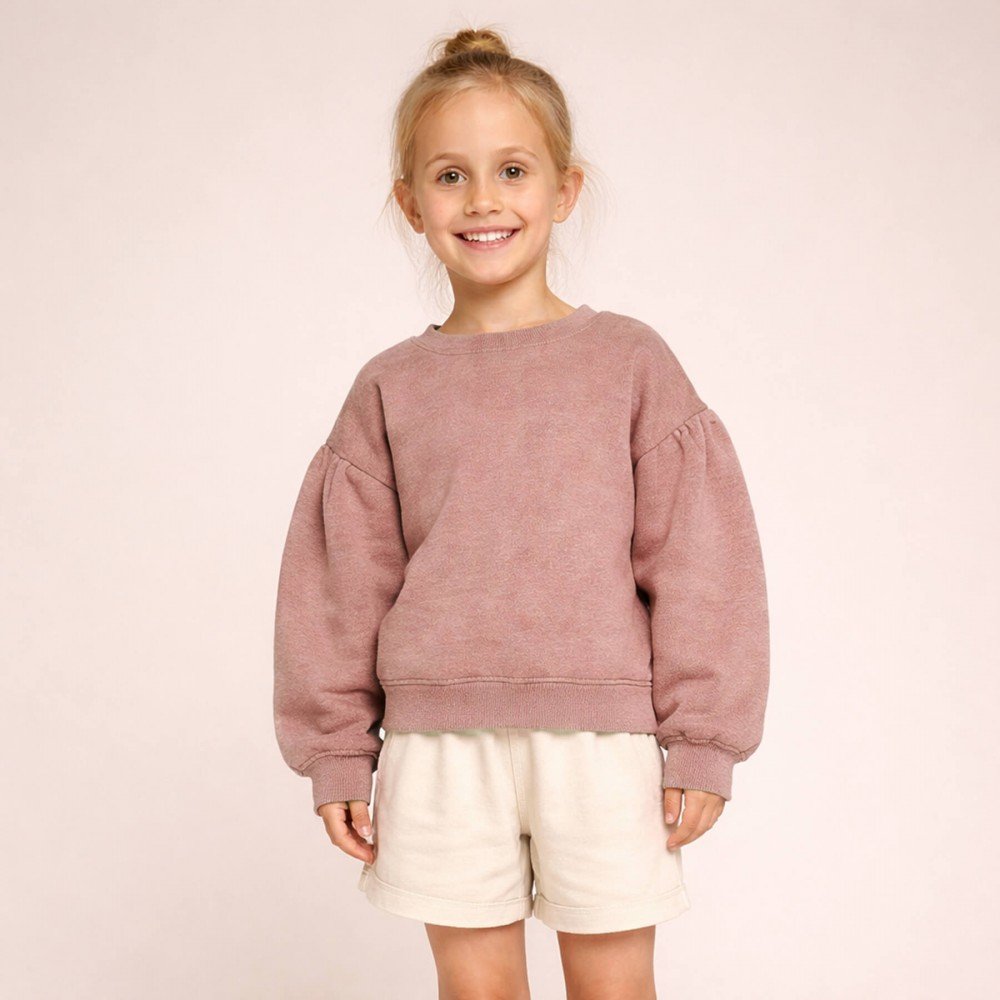 French Terry Stof (Yarn Dyed) Gammel Pink Melange