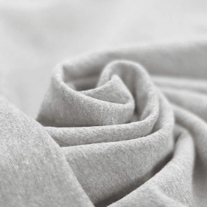 Sommersweat Stoff Hellgrau Meliert - (Sommersweat Stoff)