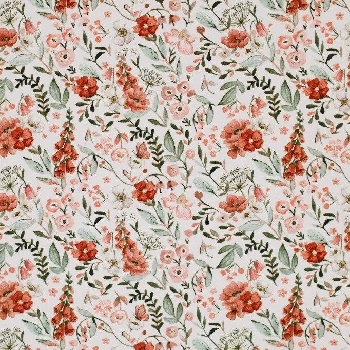 Jersey Cotton Digital Print - Foxglove Flower Jersey Cotton Fabric Digital Print - Foxglove Flower - (Jersey Cotton Fabric Digital Print)