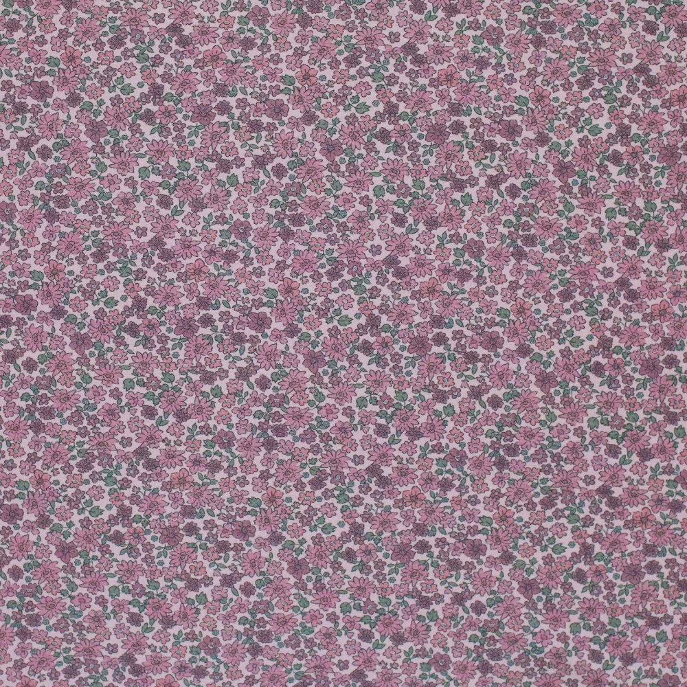 Jersey Katoen Digitale Print - Lieve Kleine Bloemen Framboos