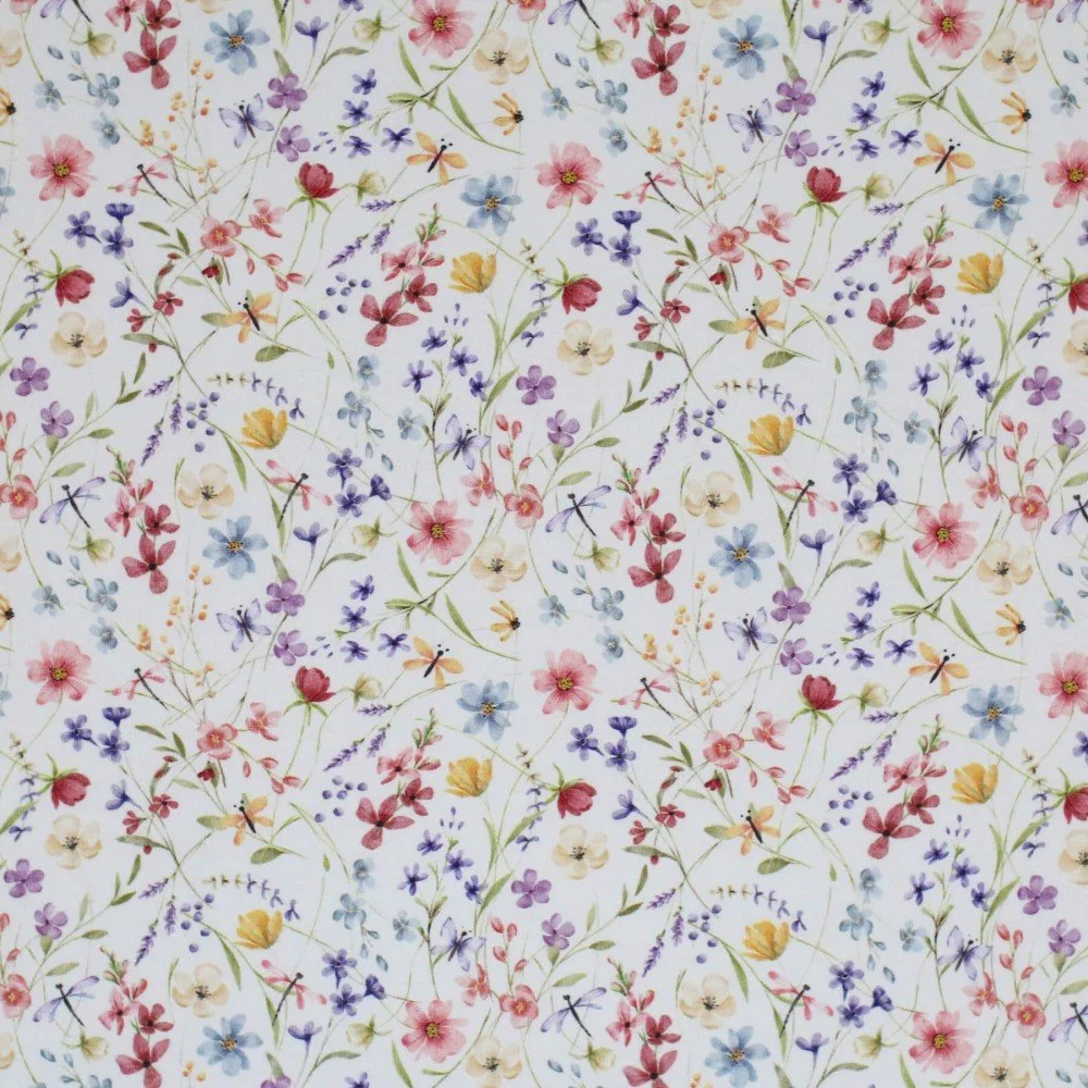 Jersey Katoen Digitale Print - Wilde Bloemen