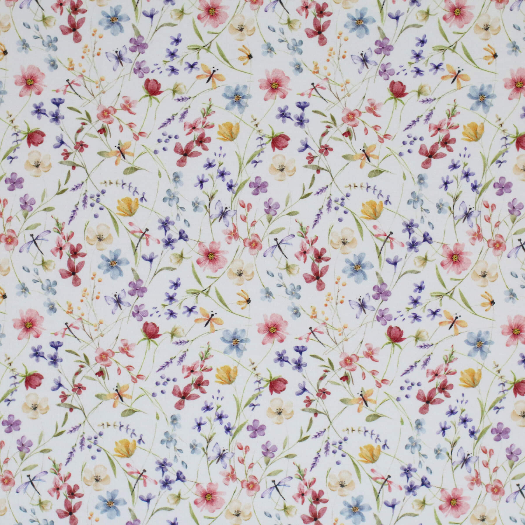 Jersey Katoen Digitale Print - Wilde Bloemen