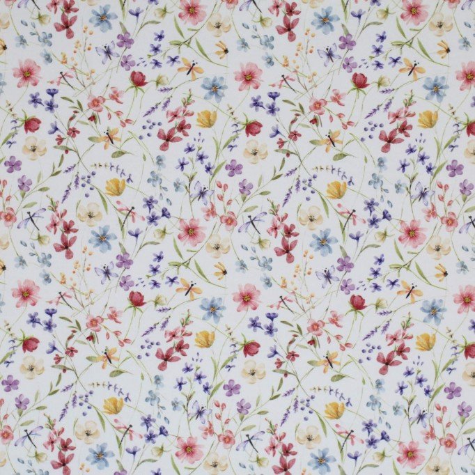 Jersey Katoen Digitale Print - Wilde Bloemen - (Jersey Katoen Digitale Print)