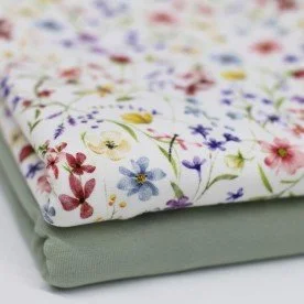 Jersey Cotton Fabric Digital Print - Wildflowers Jersey Cotton Fabric Digital Print - Wildflowers