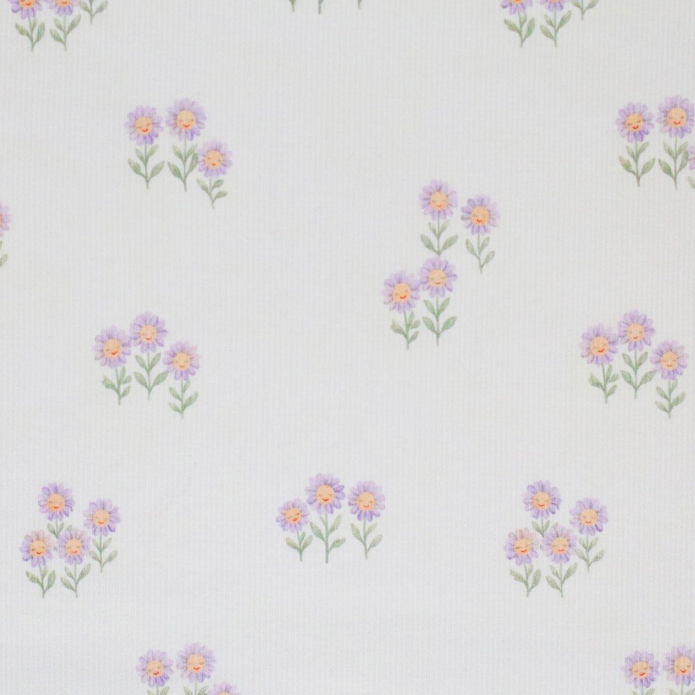 Rib Jersey Strikstof - Pastel Lilla Solsikker