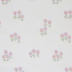 Tissu Maille Tricot Côtelé - Lilas Pastel Tournesols