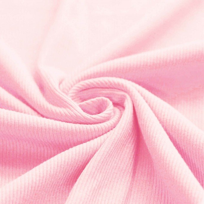 Rib Knit Jersey Fabric Pastel Pink - (Jersey Fabrics)