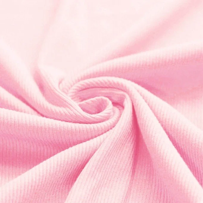 Rippstrick Jersey Stoff Pastell Rosa - (Jersey Stoffe)