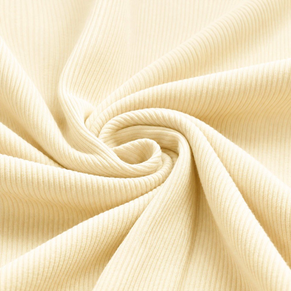 Rib Jersey Stof Pastel Geel Rib Jersey Stof Pastel Geel