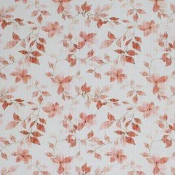 Brede Rib Jersey Stof - Bladeren Zomer Roze