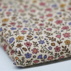 Dzianina Prążkowana Szeroki - Retro Kwiat