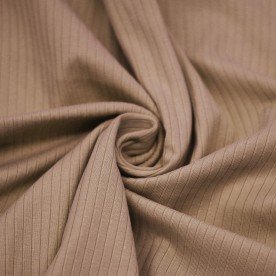 Brede Rib Jersey Stof (5mm Breed) Cacao