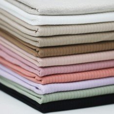 Wide Drop Needle Rib Fabric (5mm Wide) Beige Melange Wide Drop Needle Rib Fabric (5mm Wide) Beige Melange