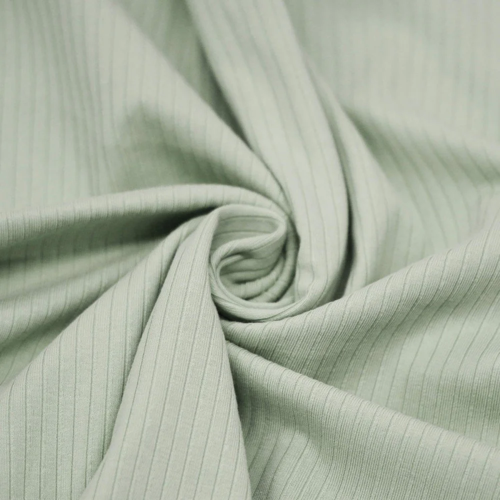 Wide Drop Needle Rib Fabric (5mm Wide) Dusty Green