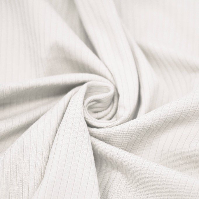 Dzianina Prążkowana Szeroki (5mm Szerokości) Ecru Tkaninowy Outlet