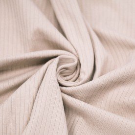Brede Rib Jersey Stof (5mm Breed) Licht Beige