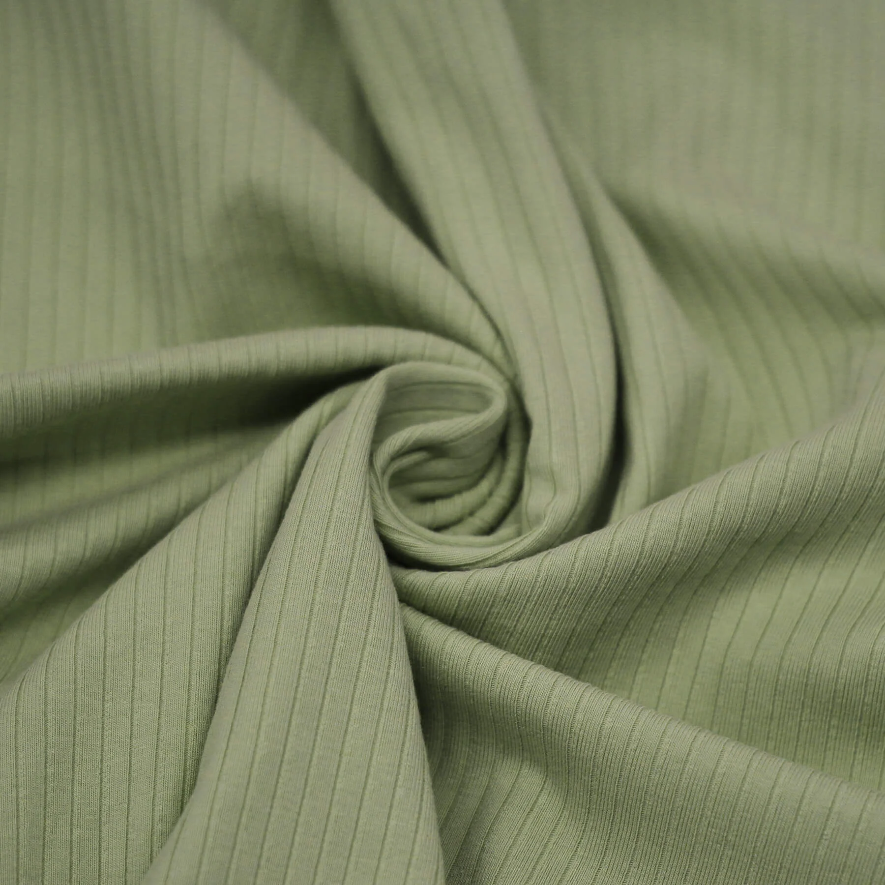 Brede Rib Jersey Stof (5mm Breed) Olijf