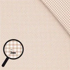 Cotton Gingham Fabric 2mm Beige