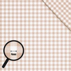 Cotton Gingham Fabric 4mm Beige