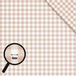 Tkaniny w Kratę Gingham 4mm Beżowy