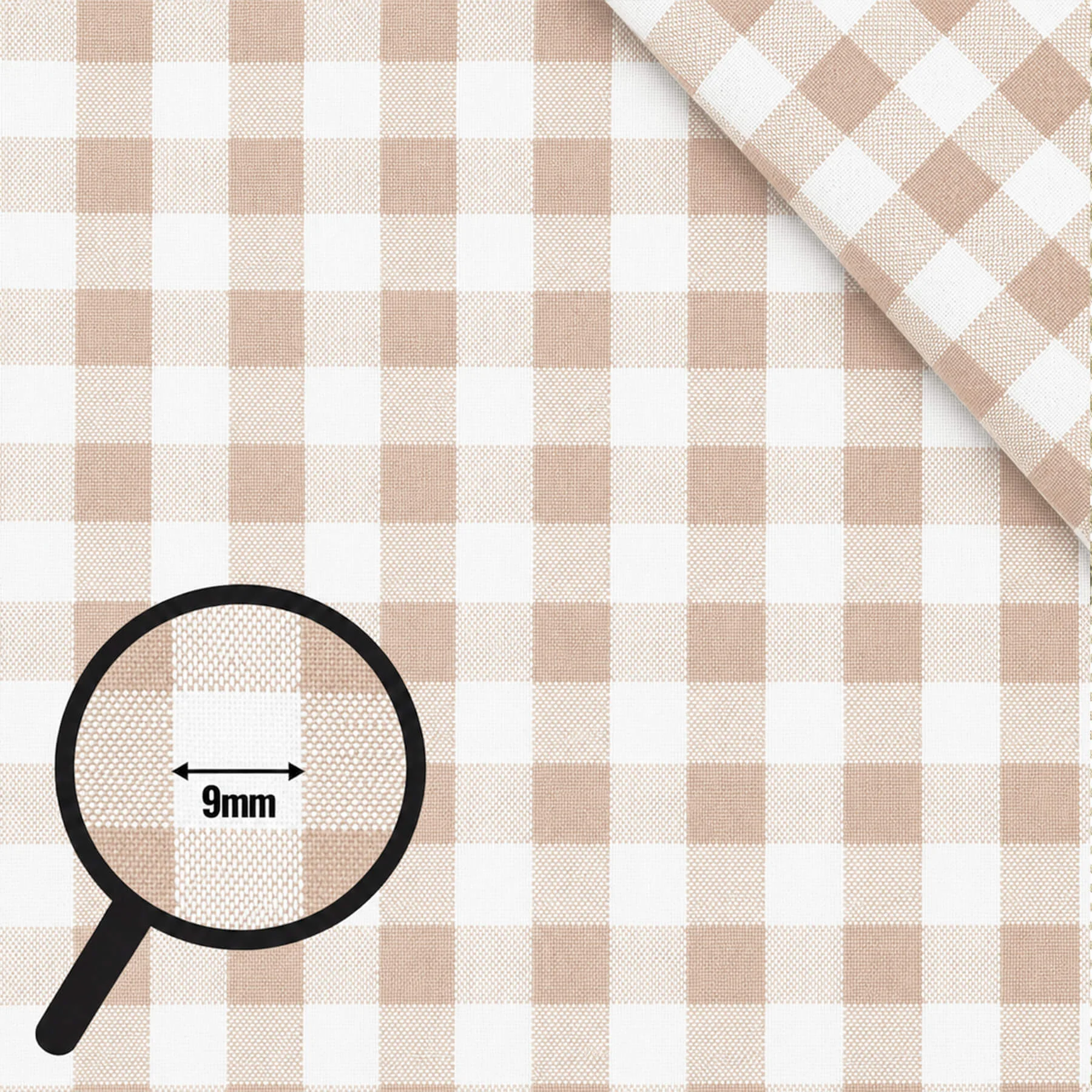 Boerenbont Ruit Stof 9mm Beige