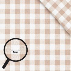 Tissu Coton Vichy 9mm Beige