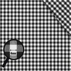 Cotton Gingham Fabric 4mm Black