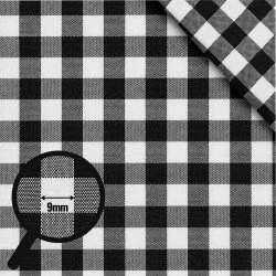 Cotton Gingham Fabric 9mm Black Cotton Gingham Fabric 9mm Black