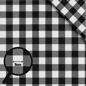 Cotton Gingham Fabric 9mm Black