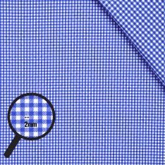 Cotton Gingham Fabric 2mm Cobalt