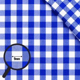 Cotton Gingham Fabric 9mm Cobalt