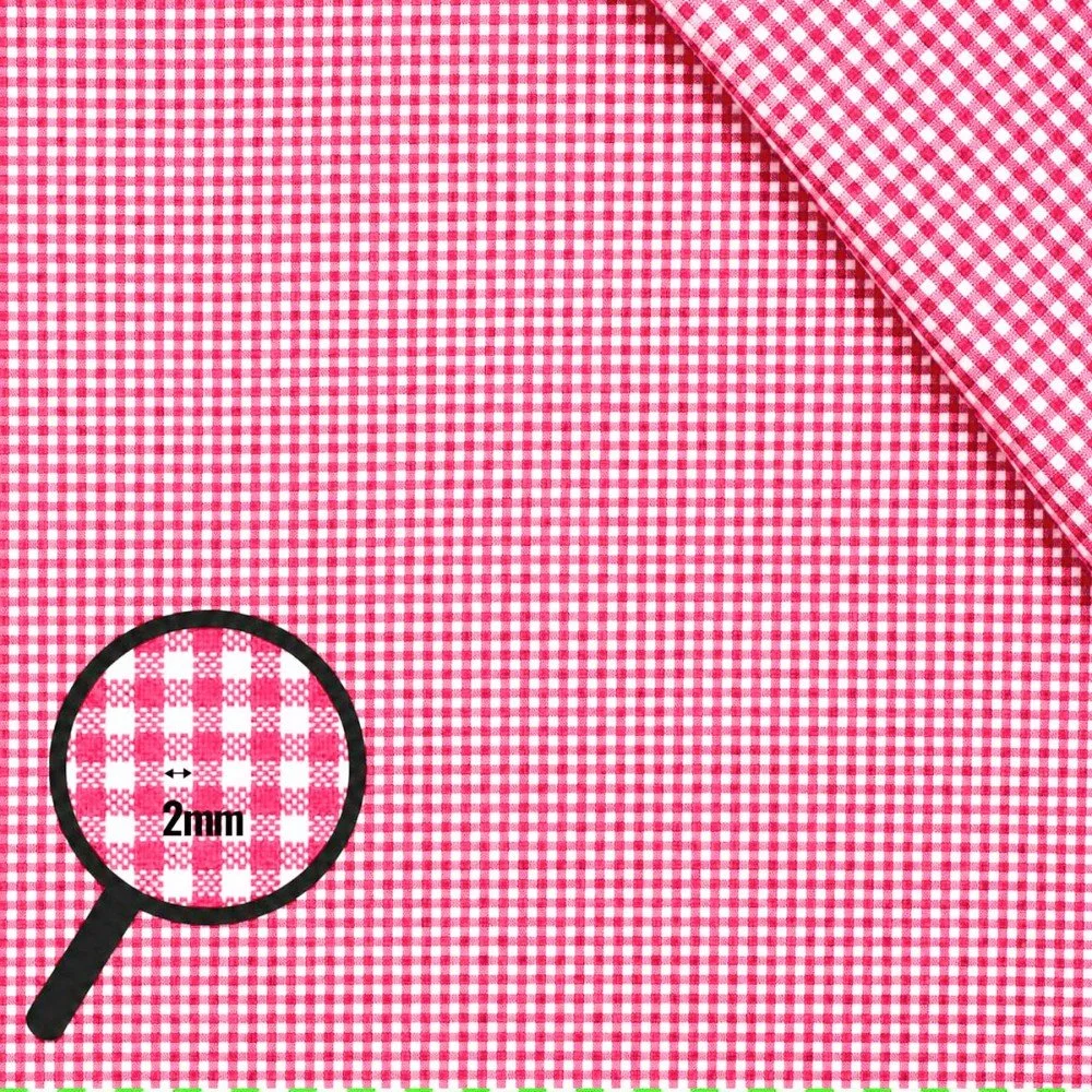 Boerenbont Ruit Stof 2mm Fuchsia