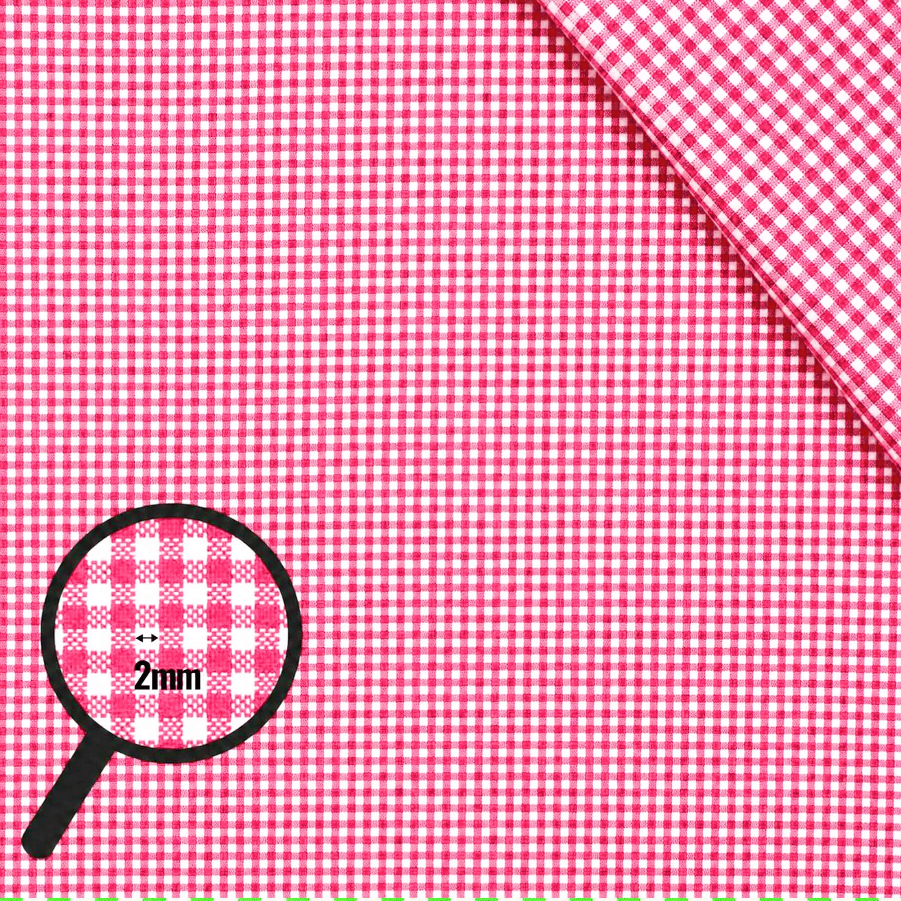 Boerenbont Ruit Stof 2mm Fuchsia