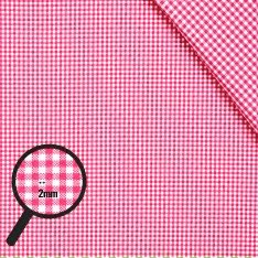 Cotton Gingham Fabric 2mm Fuchsia