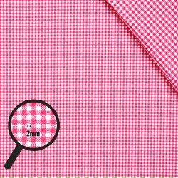 Cotton Gingham Fabric 2mm Fuchsia