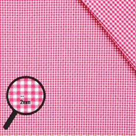 Tkaniny w Kratę Gingham 2mm Fuksja