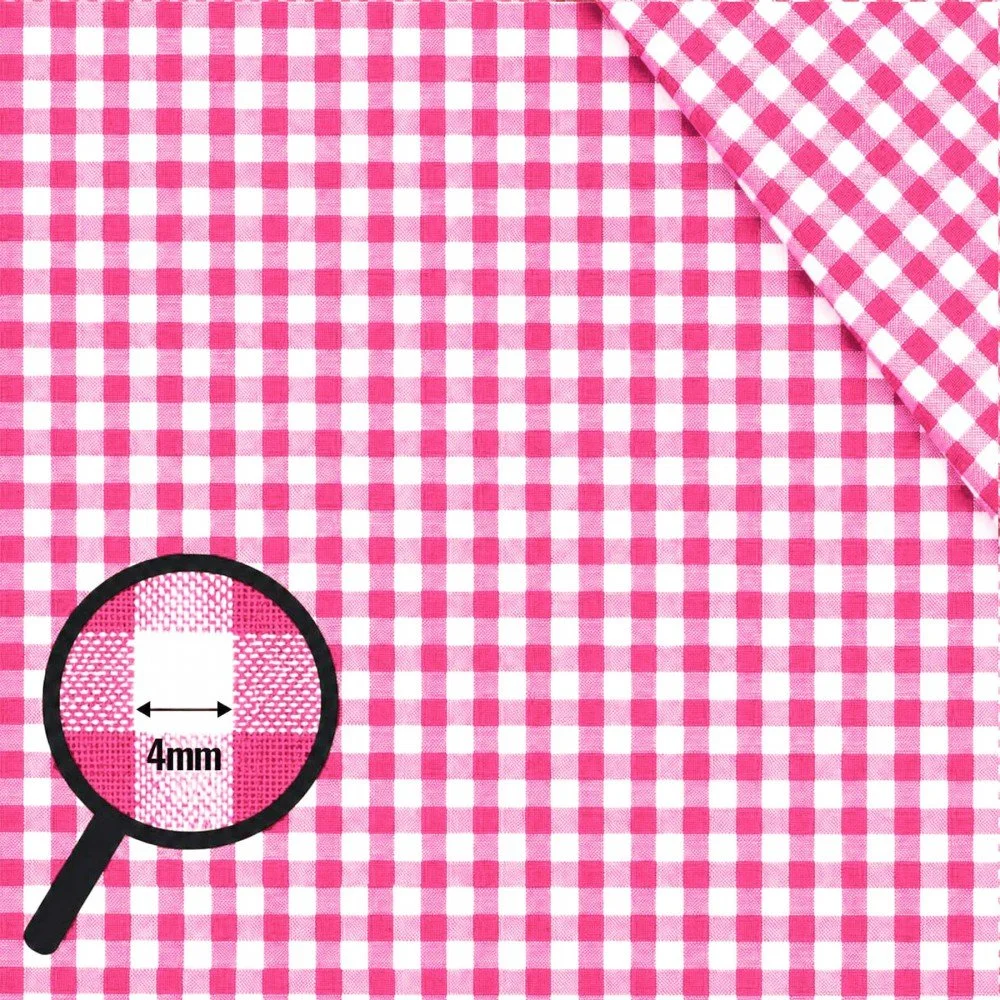 Boerenbont Ruit Stof 4mm Fuchsia