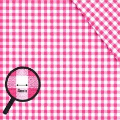 Cotton Gingham Fabric 4mm Fuchsia