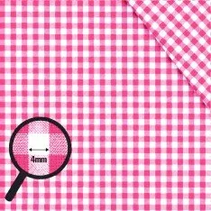 Cotton Gingham Fabric 4mm Fuchsia