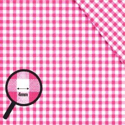 Tkaniny w Kratę Gingham 4mm Fuksja