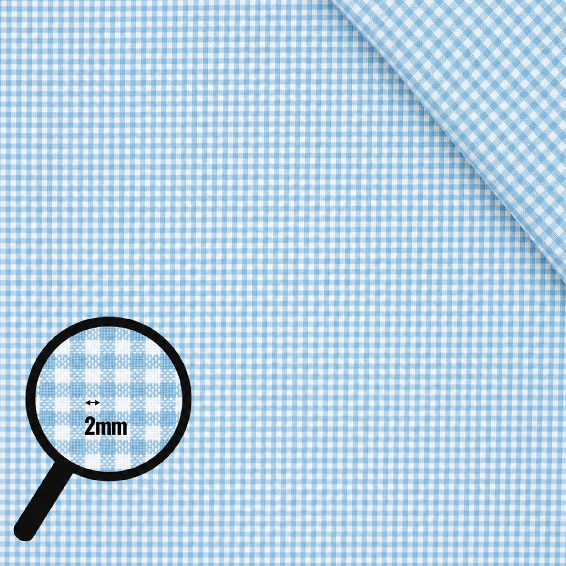 Boerenbont Ruit Stof 2mm Licht Blauw
