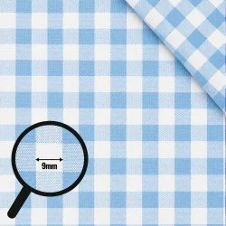 Cotton Gingham Fabric 9mm Light Blue Cotton Gingham Fabric 9mm Light Blue