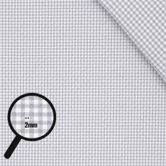 Cotton Gingham Fabric 2mm Light Grey