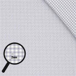 Cotton Gingham Fabric 2mm Light Grey