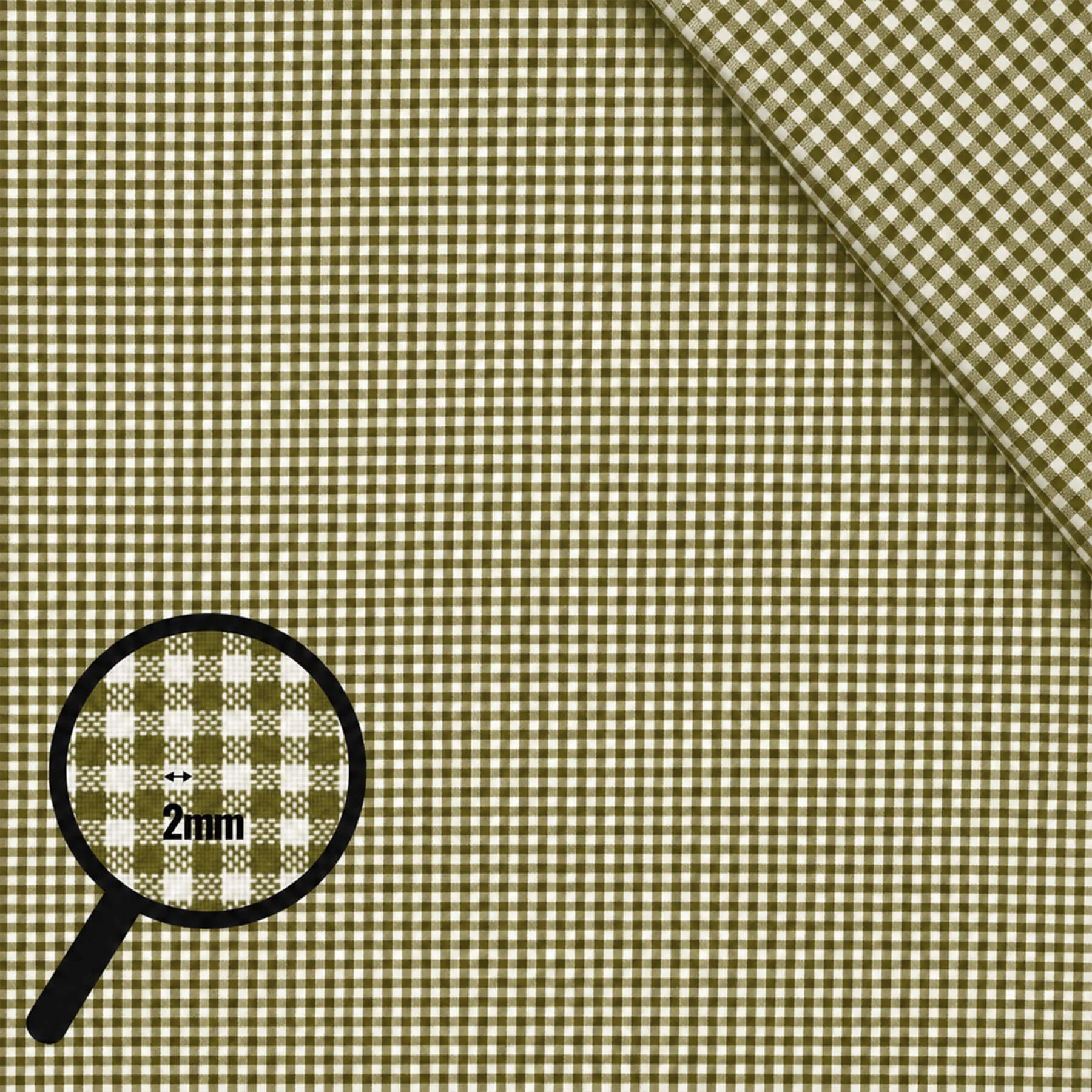 Boerenbont Ruit Stof 2mm Olijf Groen
