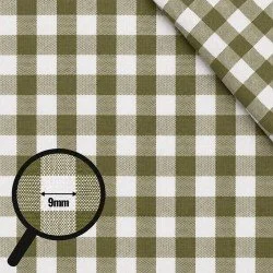 Cotton Gingham Fabric 9mm Olive Green Cotton Gingham Fabric 9mm Olive Green